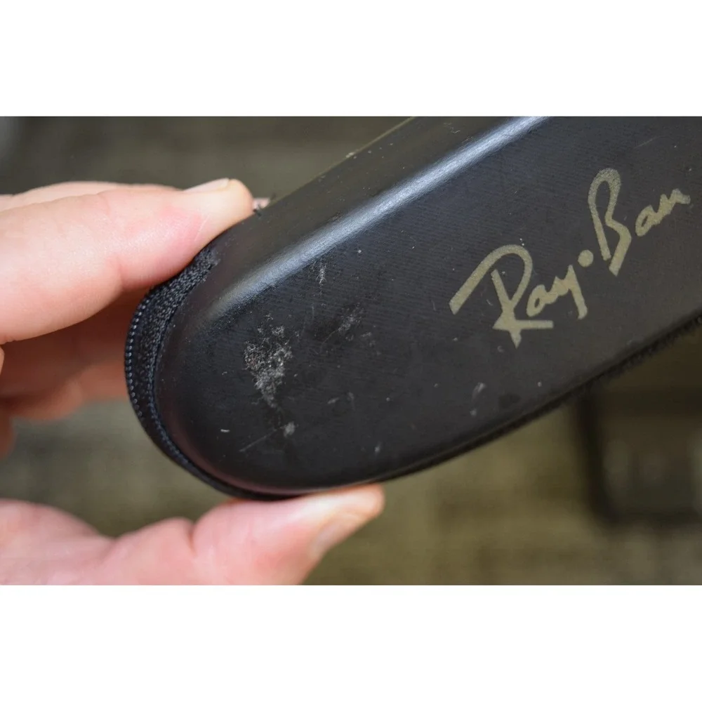 Ray Ban Black Clam Hard Shell Zipper CASE ONLY Sunglasses & Glasses SMALL SIZE